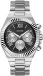 Multifunktionsuhr GUESS "EQUITY", silber (silberfarben), Armbanduhren, Herren,