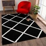 Hochflor-Teppich SANAT "Madrid 1 , auch in Rund erh&auml;ltlich", schwarz, B:80cm H:30mm