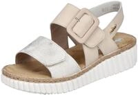 Plateausandale RIEKER, Damen, Gr. 40, beige (hellbeige, sanftes wei&szlig;), Lederimitat,