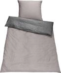 Wendebettw&auml;sche SETEX "Chambray", grau (graphitgrau, kieselgrau), B/L: 155cm x