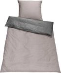Wendebettw&auml;sche SETEX "Chambray", grau (graphitgrau, kieselgrau), B/L: 135cm x