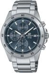 Chronograph CASIO EDIFICE, silber (petrol, edelstahlfarben), Armbanduhren, Herren,