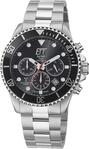 Funkchronograph ETT "Professional", silber (edelstahlfarben, schwarz), Armbanduhren,
