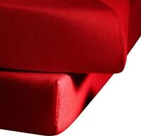 Spannbettlaken FLEURESSE "Ines hochwertiger Jersey aus reiner Baumwolle", rot