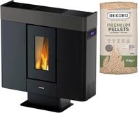 Pelletofen FREEPOINT "Moon airtight", schwarz, Kamin&ouml;fen, Pelletofen, kanalisierbare