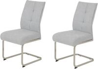 Freischwinger HELA "Ines", grau (edelstahloptik, grau), B:50cm T:66cm, Metall, Stoff,