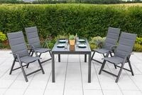 Garten-Essgruppe MERXX "Taviano", grau (anthrazit, anthrazit, grafit), Polyester,