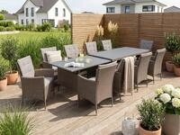 Garten-Essgruppe KONIFERA "Mailand", braun (braun, grau), Polyrattan,
