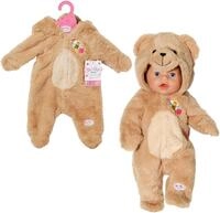 Puppenkleidung BABY BORN "B&auml;r Kuschelanzug 43 cm", beige (natur), Puppenkleidung,