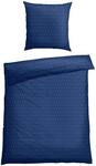 Bettw&auml;sche SCHIESSER "Drops", blau (dunkelblau), B/L: 135cm x 200cm, 1 Stk., 1 Stk.,