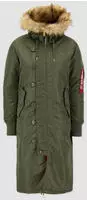 Winterjacke ALPHA INDUSTRIES "Long Fishtail W", Damen, Gr. XS, gr&uuml;n (sage, gr&uuml;n),