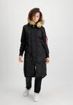 Winterjacke ALPHA INDUSTRIES "Long Fishtail W", Damen, Gr. XS, schwarz (schwarz,