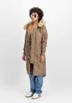 Winterjacke ALPHA INDUSTRIES "Long Fishtail W", Damen, Gr. XS, grau (taupe),