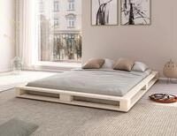 Futonbett OTTO HOME "PALO " Massivholzbett, rundum Ablagefl&auml;che", beige (natur),