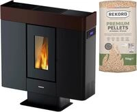Pelletofen FREEPOINT "Moon airtight", braun (schwarz), Kamin&ouml;fen, Pelletofen,
