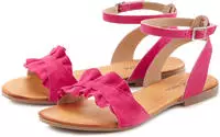 Sandale LASCANA "offener Schuh", Damen, Gr. 38, pink, Obermaterial: 100% Ziegenleder.