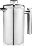 French Press Kanne GEFU "GUSTAVO", silber, B:19cm H:22cm T:11cm, Kaffeemaschinen,