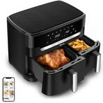 TEFAL Hei&szlig;luftfritteuse "EY9428 Dual Easy Fry XXL", schwarz, B:45,8cm H:33cm