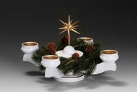 Adventsleuchter ALBIN PREISSLER "mit Weihnachtsstern, Handwerkskunst aus dem