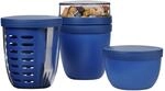 Lunchbox MEPAL "Lunchpot, Fruitpot und Snackpot Ellipse 3er Set", blau (vivid blau),