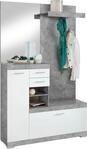 Garderobenschrank FMD "Bristol", wei&szlig; (betonfarben, wei&szlig; edelglanz), B:120cm