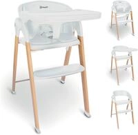 Kombihochstuhl BABYGO "Levels, white wood optic", Baby, Gr. B/H/T: 43cm x 86cm x