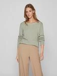 Rundhalspullover VILA "VIRIL O-NECK L/S KNIT TOP - NOOS", Damen, Gr. XS, gr&uuml;n (oil