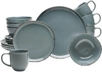 Kombiservice VAN WELL "Geschirr-Set Urban, 16-teilig", grau, 16 Stk., Steinzeug,
