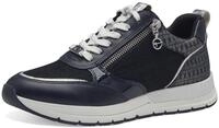 Keilsneaker TAMARIS, Damen, Gr. 38, blau (nachtblau kombiniert), Lederimitat,...