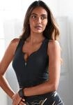 Crop-Top LASCANA ACTIVE, Damen, Gr. XL (48/50), schwarz, Jersey, Obermaterial:...