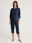 Pyjama CALIDA "Sweet Dreams", Damen, Gr. L (48/50), blau (peacoat blau),...