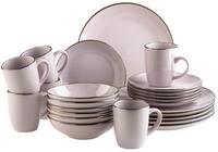 Kombiservice M&Auml;SER "Metallic Rim", lila (lavendel), 24, Geschirr-Sets, Kombiservice