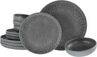 Teller-Set CREATABLE "Uno Volcano, Teller Set 12-tlg", schwarz, 12 Stk., Steinzeug,