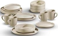 Kombiservice "Geschirr-Set, Service Liliane", beige (greige), 16 tlg., Steinzeug,