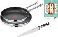 Pfannen-Set TEFAL "Jamie Oliver Cook Smart", grau (edelstahl), B:35,5cm H:15,5cm