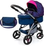 Kombi-Puppenwagen BAYER "City Max blau", bunt (blau, pink), Puppenwagen, KinderB:69cm