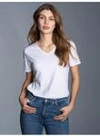 T-Shirt TRIGEMA "TRIGEMA V-Shirt Slim Fit", Damen, Gr. L, wei&szlig;, Single Jersey, 100%