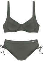 B&uuml;gel-Bikini LASCANA "Annelie", Damen, Gr. 36, Cup B, gr&uuml;n (oliv), Polyamid,