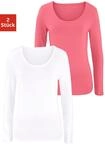 Langarmshirt VIVANCE "aus elastischer Baumwoll-Qualit&auml;t", Damen, Gr. 32/34, orange