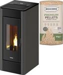 Pelletofen FREEPOINT "Indaco 11", grau (schwarz), Kamin&ouml;fen, Pelletofen