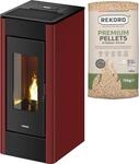 Pelletofen FREEPOINT "Indaco 11", rot (schwarz), Kamin&ouml;fen, Pelletofen