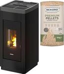 Pelletofen FREEPOINT "Life 9", schwarz, Kamin&ouml;fen, Pelletofen