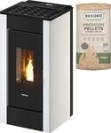 Pelletofen FREEPOINT "Sharp", wei&szlig; (schwarz), Kamin&ouml;fen, Pelletofen