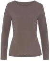 Langarmshirt VIVANCE "mit modischem Ajour-Muster", Damen, Gr. 32/34, grau (taupe),