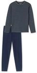 Schlafanzug SCHIESSER "Pyjama Casual Essentials", Herren, Gr. S, blau (blau, grau),