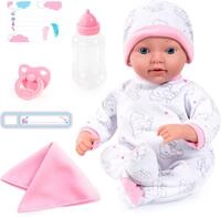 Babypuppe BAYER "Reborn Baby, 38 cm Elefantenmuster", rosa (wei&szlig;, rosa), Puppen,