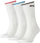 Socken PUMA "PUMA UNISEX STRIPED CREW SOCK 3P", Damen, Gr. 35-38, wei&szlig;,