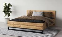 Bettgestell HOME AFFAIRE "Bronne, Topeseller, Industrial Design", braun (wotan eiche,