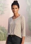 3/4-Arm-Shirt VIVANCE "mit Zierknopf am Ausschnitt", Damen, Gr. 32/34, wei&szlig;, Jersey,