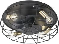 REALITY LEUCHTEN Deckenleuchte "Trondheim Deckenventilator", schwarz, 4, &Oslash;...